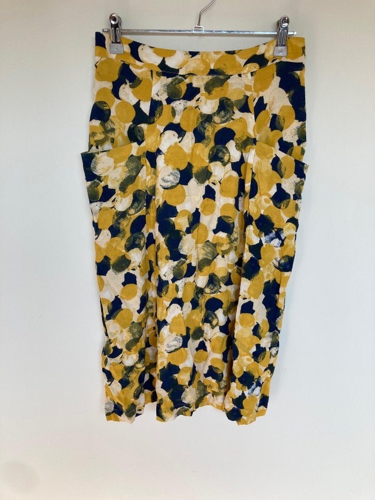 SKFK skunkfunk midi rok geel blauw maat 34 ecovero, SKFK, Geel, Funk Online S.L., Ophalen of Verzenden