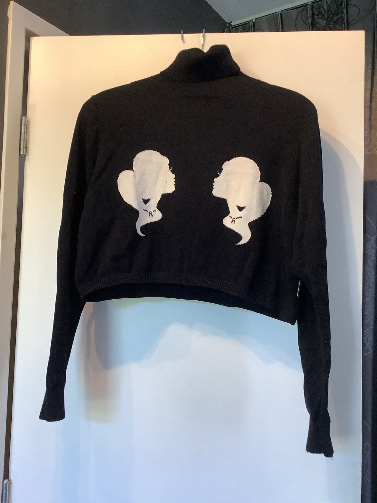 Reinders Zwarte Coltrui met Witte Silhouetten Maat S, Ophalen of Verzenden, Zo goed als nieuw, Maat 36 (S), Zwart