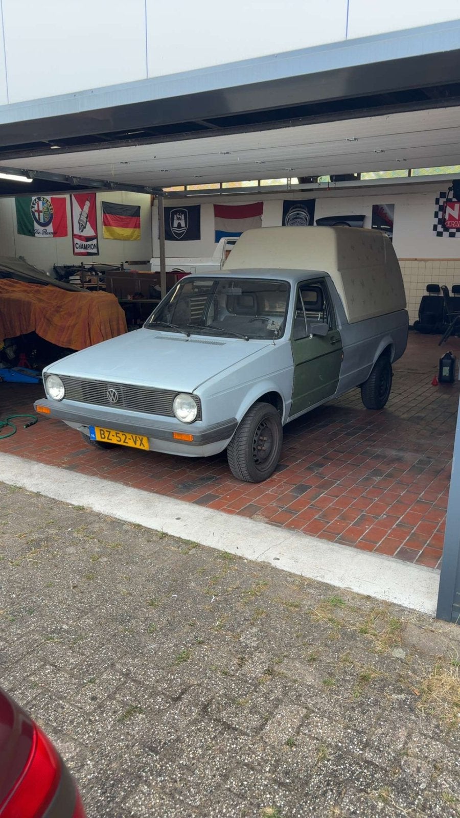 Caddy MK1 huif, Ophalen, Gebruikt