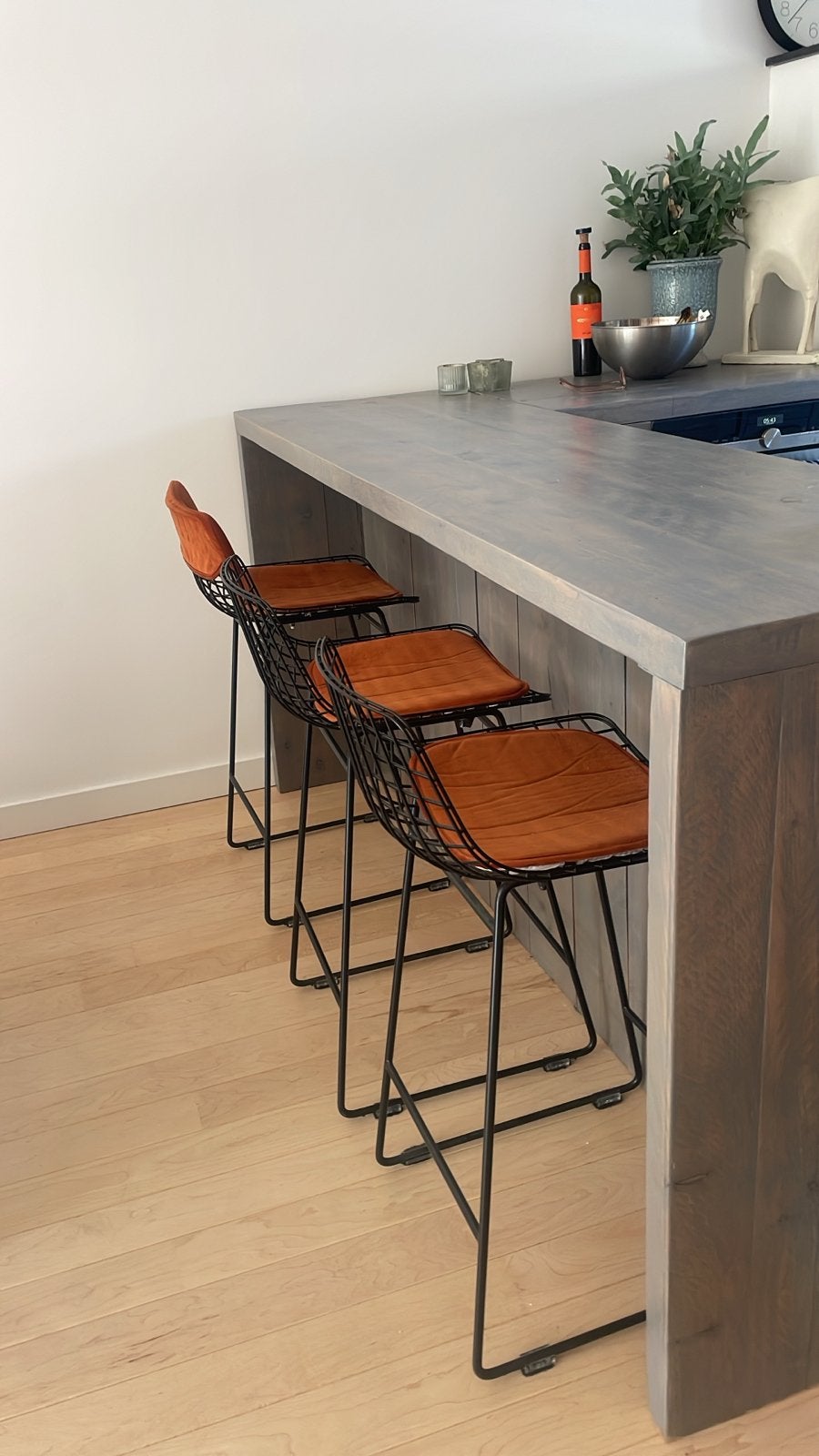 3x HK Living wire barkruk kussensetjes (excl. krukken), 3 krukken, Ophalen of Verzenden, Zo goed als nieuw, 60 tot 90 cm