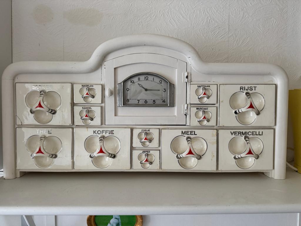Vintage Keukenrek met Klok en Kruidenladen, Ophalen of Verzenden