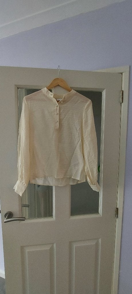 mooie Vila blouse in creme 38, Ophalen, Zo goed als nieuw, Maat 38/40 (M), Beige