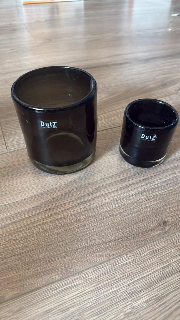 Dutz kaarsenhouder / windlicht - sfeervol glas, Ophalen, Overige materialen, Gebruikt, Zwart