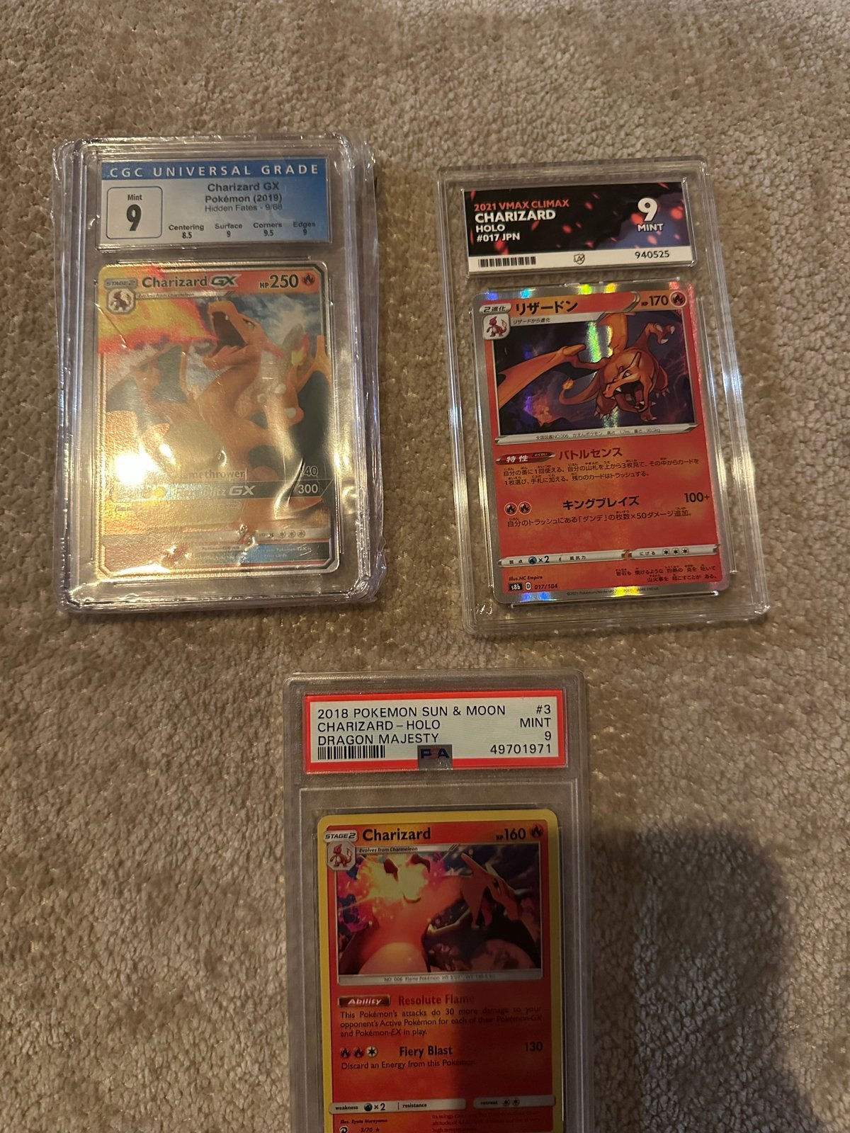 3x Graded Charizard Pokémon Kaarten - CGC 9 & PSA 9, Hobby en Vrije tijd, Verzamelkaartspellen | Pokémon, Ophalen of Verzenden