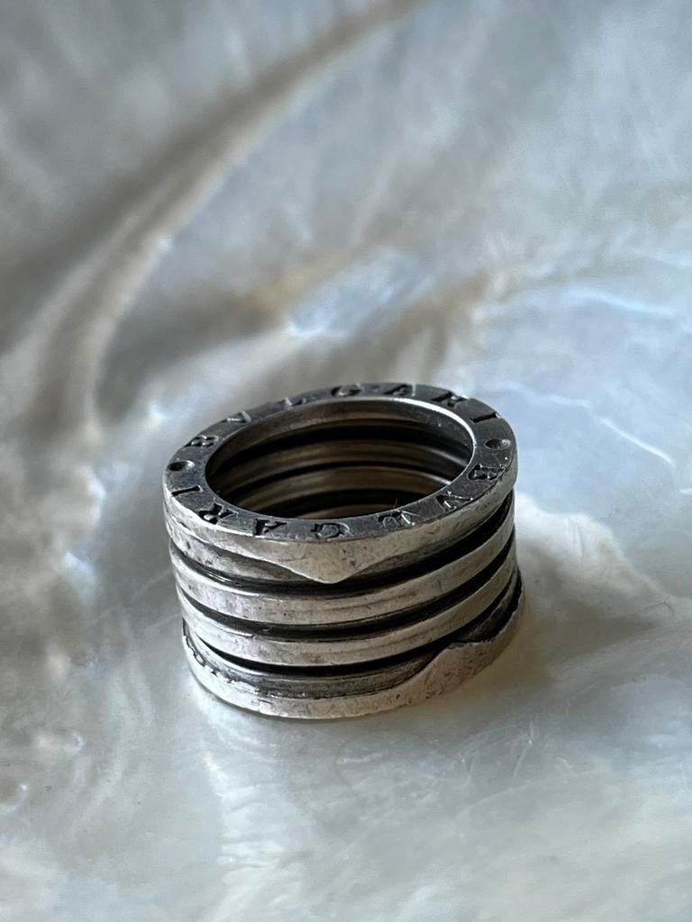 Zilveren ring, gemerkt met Bvlgari, Ophalen of Verzenden, Zilver, Ring