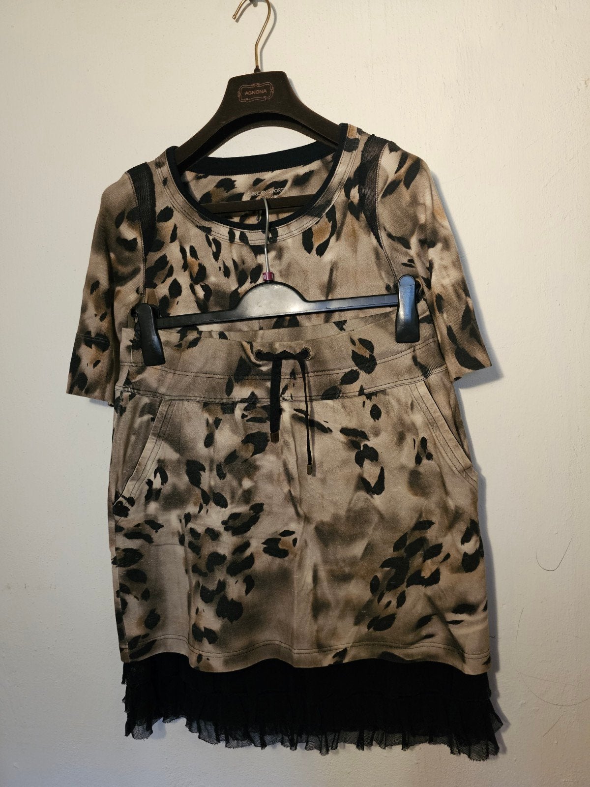 MarcCain Sports set top+rokje Leopard Print, katoen mt M, Maat 38/40 (M), Bruin, Ophalen of Verzenden, Zo goed als nieuw