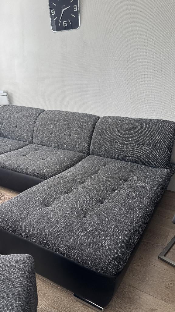 Lounge hoekbank + Bijzet bankje, Huis en Inrichting, Ophalen, Gebruikt, Minder dan 75 cm, Hoekbank