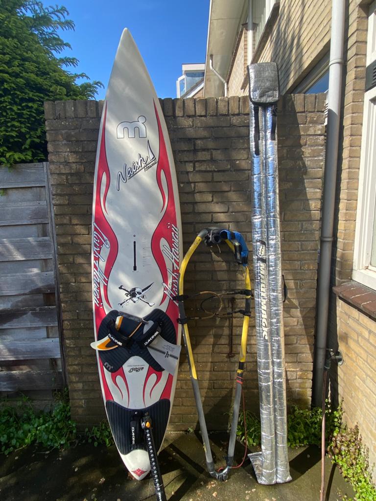Waveboard & mast & vin & giek & mastverlenger, Watersport en Boten, Ophalen, Gebruikt, Complete set