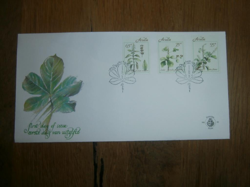 fdc Aruba onbeschreven  E 33, Verzenden, Gestempeld