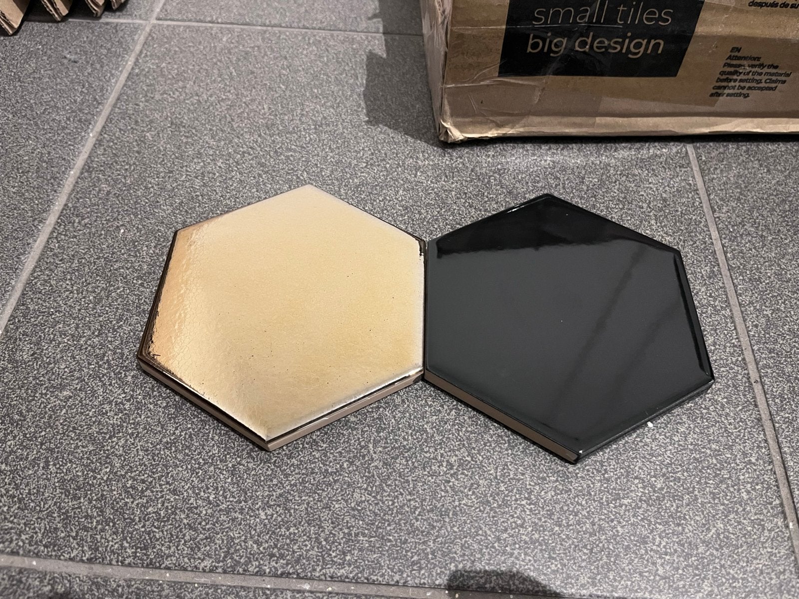 Partij Luxe Equipe Scale Hexagon tegels Goud & Zwart, Ophalen, Nieuw, Minder dan 20 cm, Minder dan 5 m²