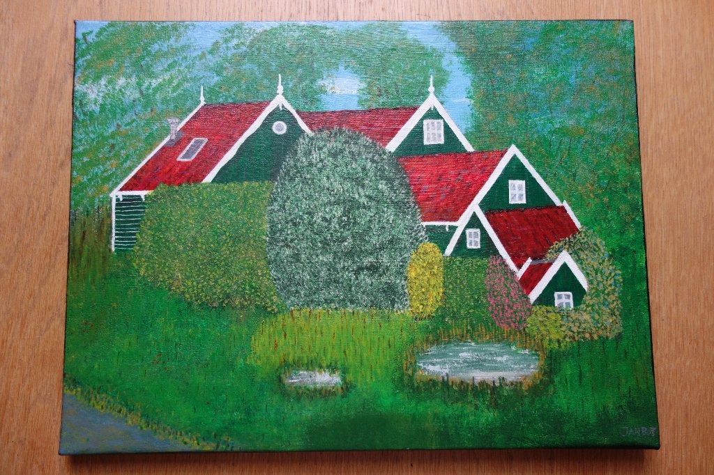 Schilderij Bloemendalerweg 72 Ransdorp, Antiek en Kunst, Kunst | Schilderijen | Klassiek, Ophalen of Verzenden, Acrylverf