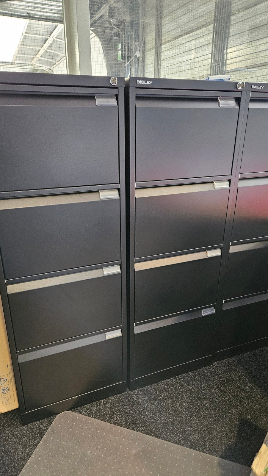 Bisley Archiefkast met 4 Lades - Zwart 7 stukjes, Ophalen, Gebruikt, 100 tot 150 cm, 50 tot 100 cm