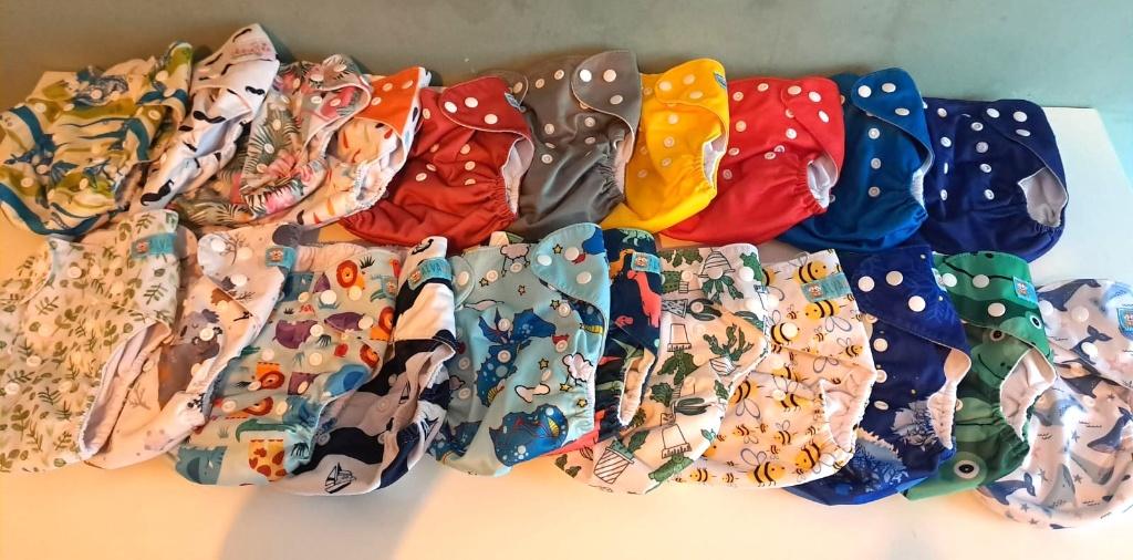 Set ecologishe wasbare luiers Alvababy, Ophalen of Verzenden, Zo goed als nieuw, Overige typen, Overige merken