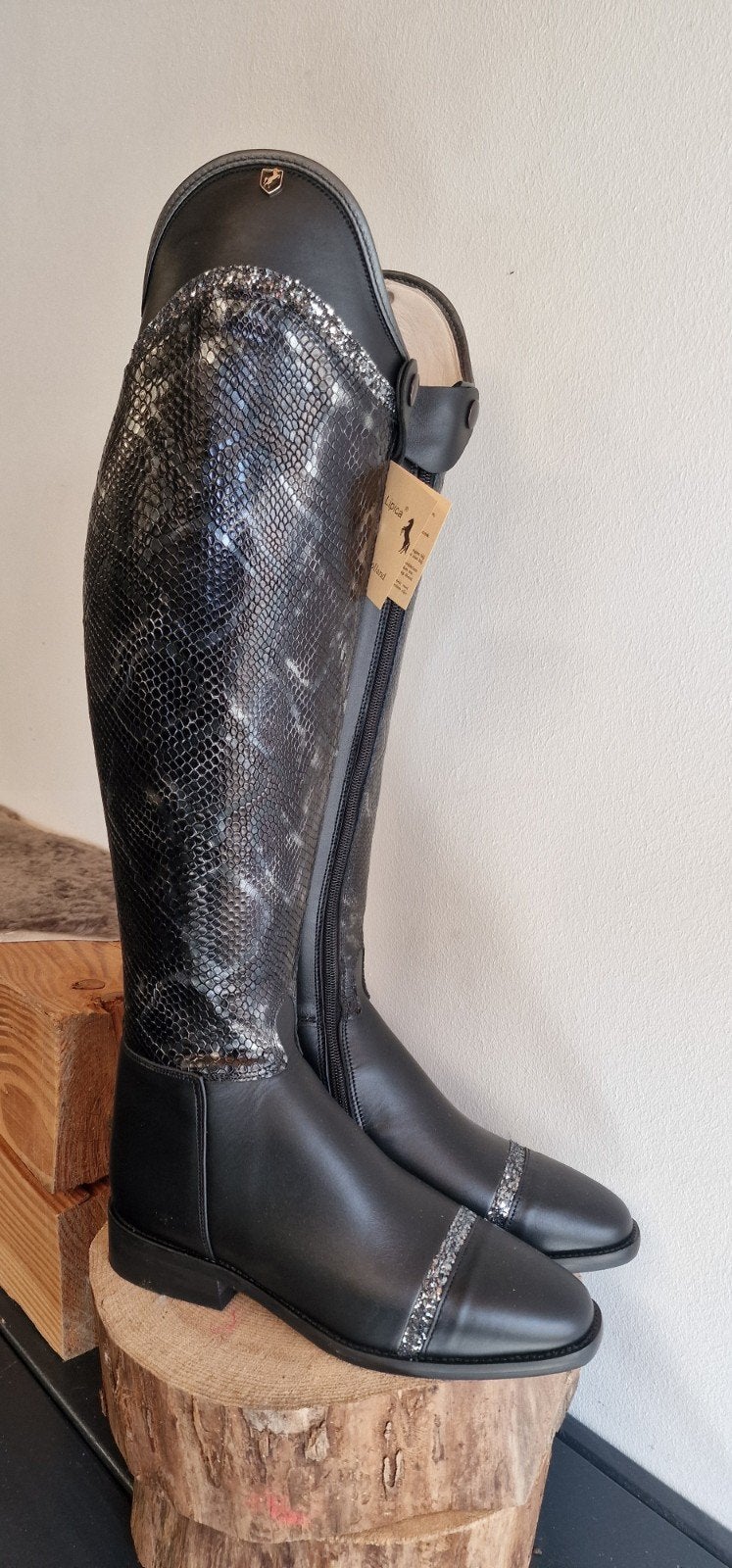 Cambridge zwart met snake zilver maat 39 Lipica rijlaarzen, Dressuur, Nieuw, Kinderen, Ophalen of Verzenden