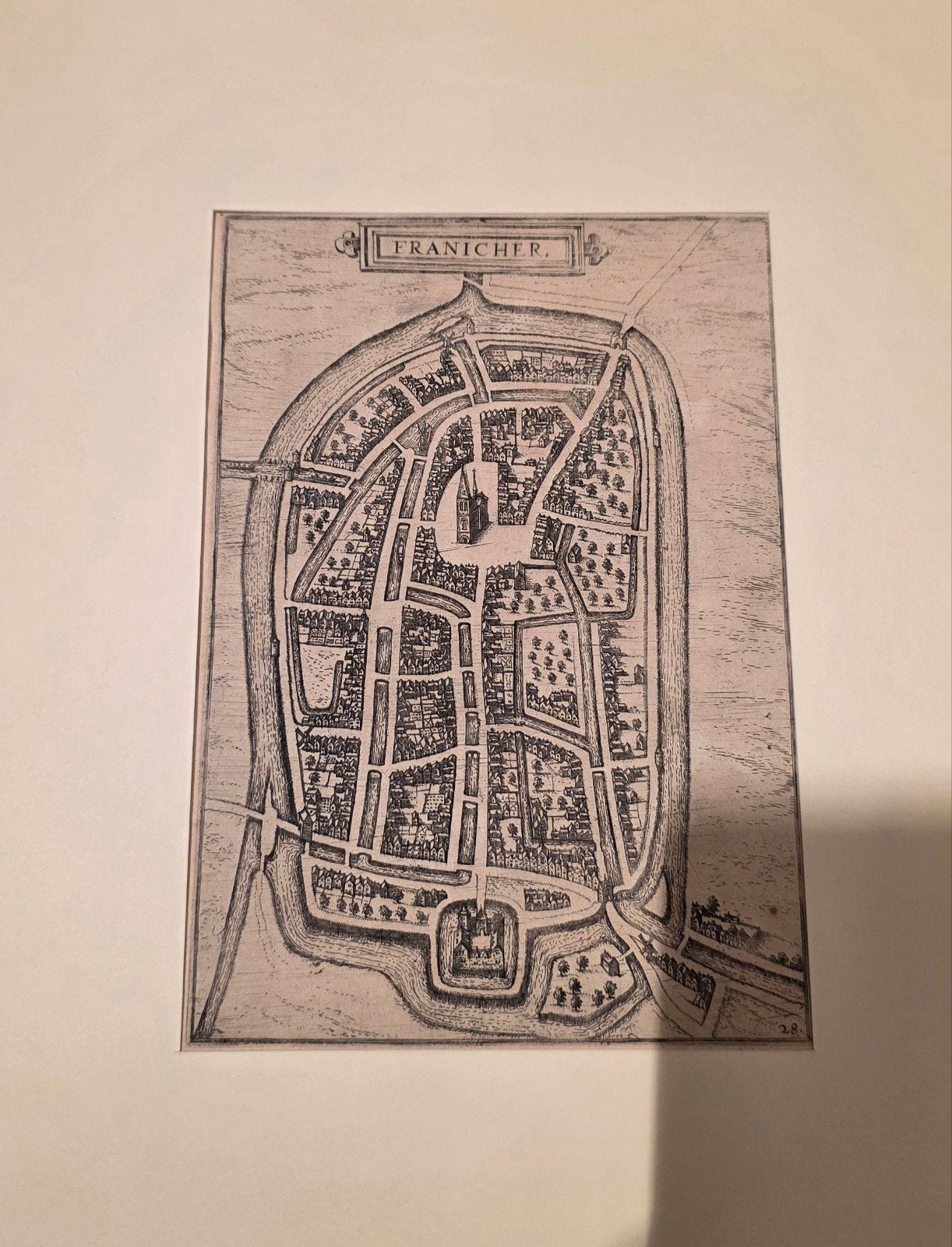 Franeker 'Franicher' Plattegrond 1582 fraai !, Verzenden, Cartografie, 24 cm, 16 cm