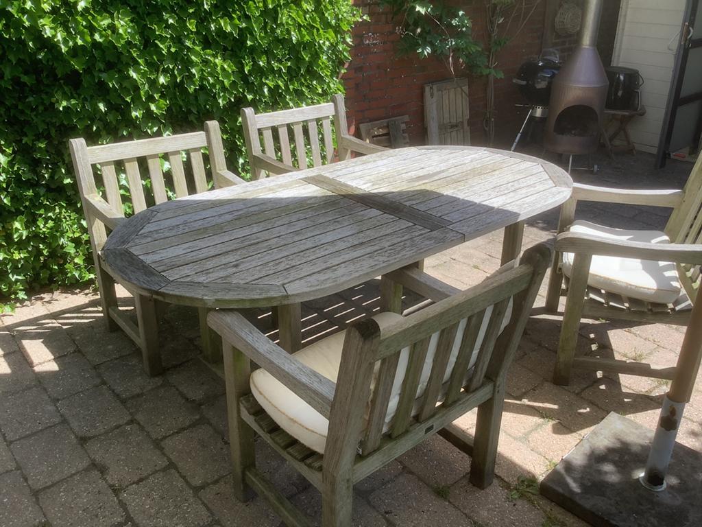 Tuintset Gloster  4 pers, Tuin en Terras, Tuinsets en Loungesets, 4 zitplaatsen, Gebruikt, Eettafel, Teakhout