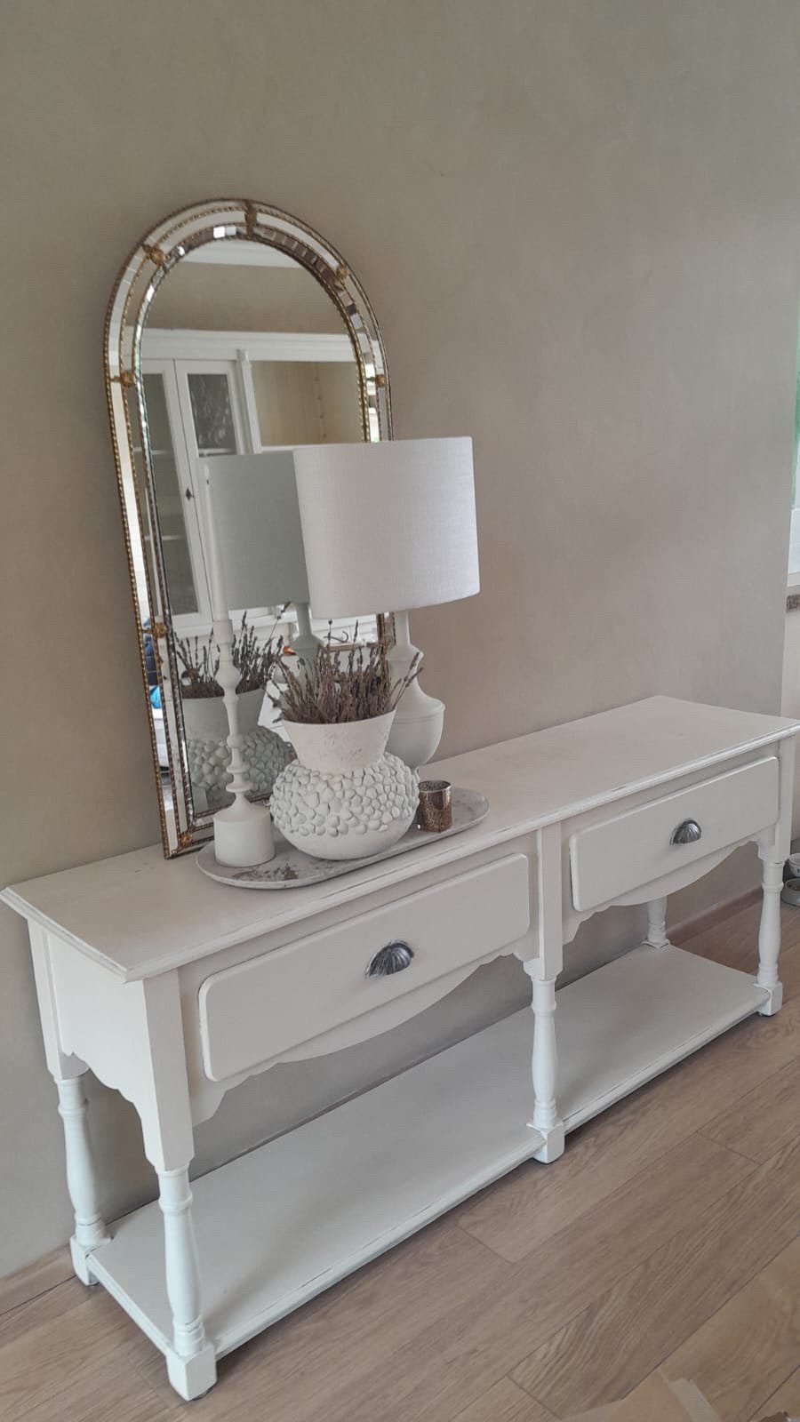 Prachtige houten sidetable 180 Bx75 H, Ophalen, Gebruikt