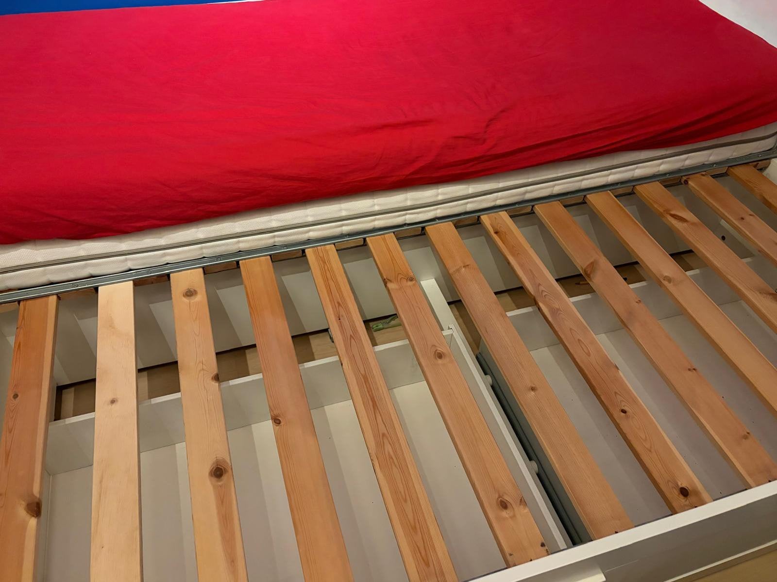 IKEA kinderbed, Ophalen, Eenpersoons, Wit, Hout
