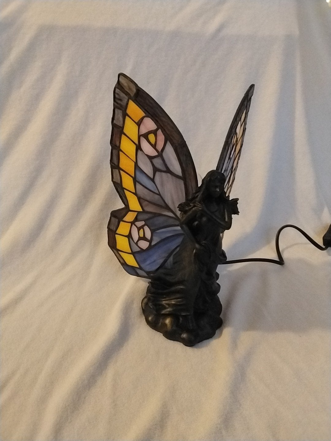 Tiffany Stijl Vlinderlamp - Feeën Tafellamp, Antiek en Kunst, Ophalen of Verzenden