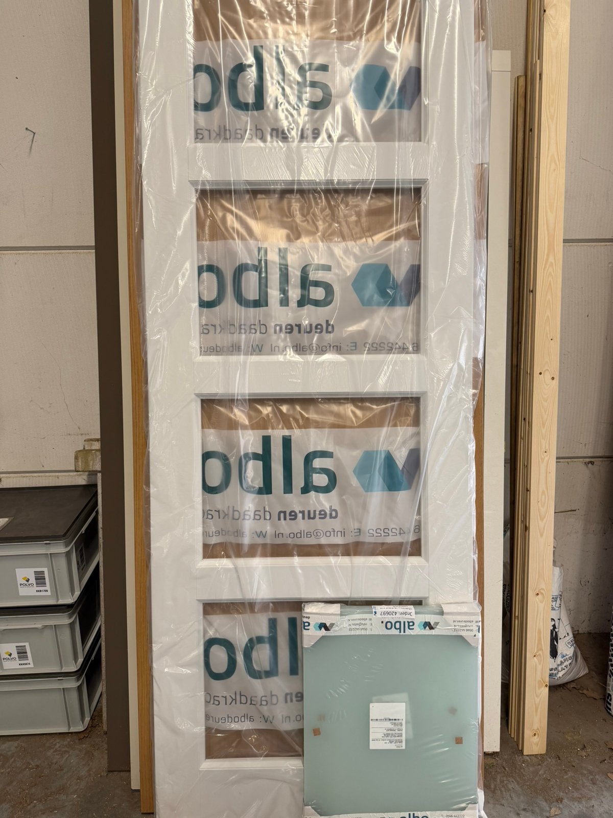 Albo stompe binnendeur DA2104 inclusief glas met matte foloe, Ophalen, 80 tot 100 cm, 215 cm of meer, Binnendeur