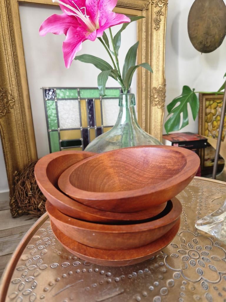 4 Vintage Baribo houten schaaltjes - decoratief en praktisch, Diversen, Pasen, Ophalen
