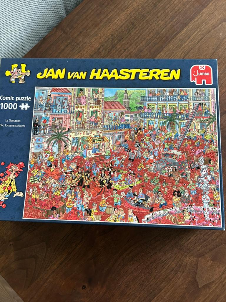Jan van Haasteren puzzel “ La Tomatina”, Ophalen of Verzenden, 500 t/m 1500 stukjes, Zo goed als nieuw