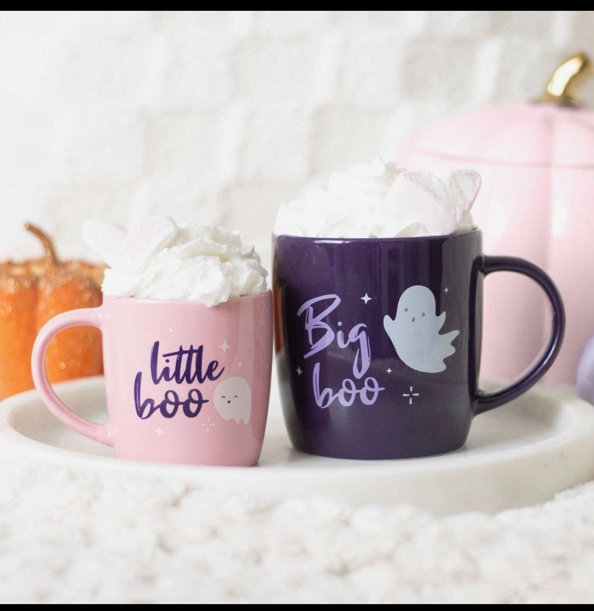 Leuke Halloween 'Big Boo' en 'Little Boo' mokken set, Overige typen, Pascallesophiacandles, Paars, Nieuw