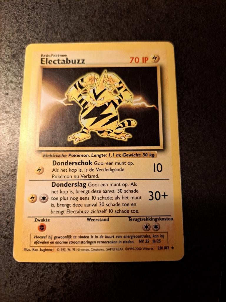 Electabuzz 20/102 Base Set Pokémon Kaart NL, Hobby en Vrije tijd, Verzamelkaartspellen | Pokémon, Gebruikt, Losse kaart, Ophalen of Verzenden