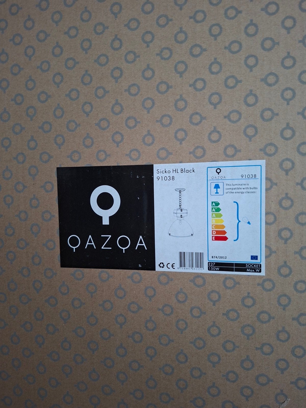 QAZQA Sicko HL Black Hanglamp E27 150W, Ophalen of Verzenden, Nieuw, Modern, E27 (groot)
