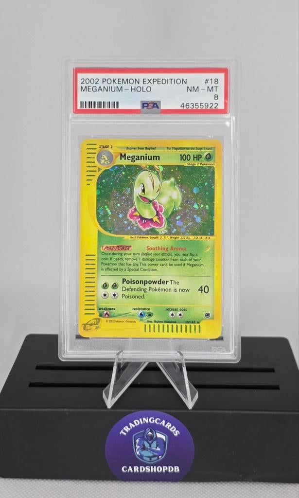 Meganium 18 Pokemon Expedition Holo PSA 8, Ophalen of Verzenden