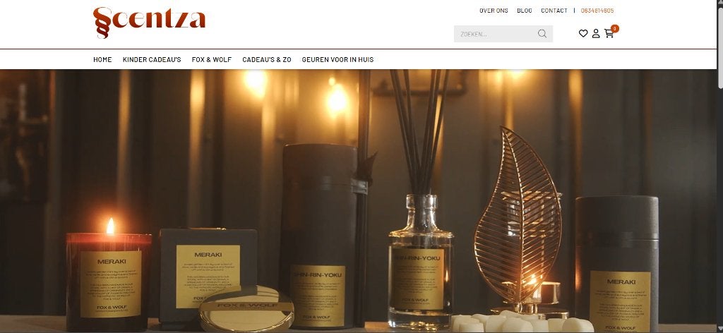 Complete Webshop overname Scentza – Geurkaarsen & cadeau's, Ophalen, Meerkleurig, Overige materialen, Overige stijlen