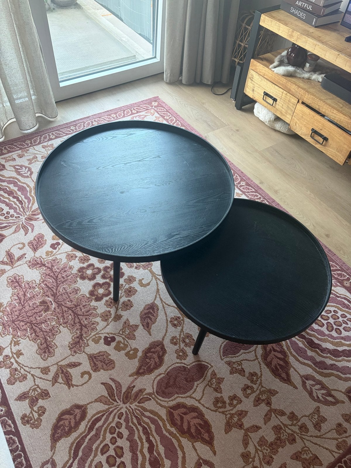 Set van 2 salontafeltjes, Ophalen, Minder dan 45 cm, Gebruikt, Rond