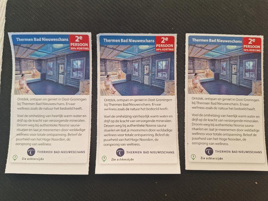 7-2026 Thermen Bad Nieuweschans 2e persoon 50% korting, Drie personen of meer, Kortingsbon, Spa of Sauna