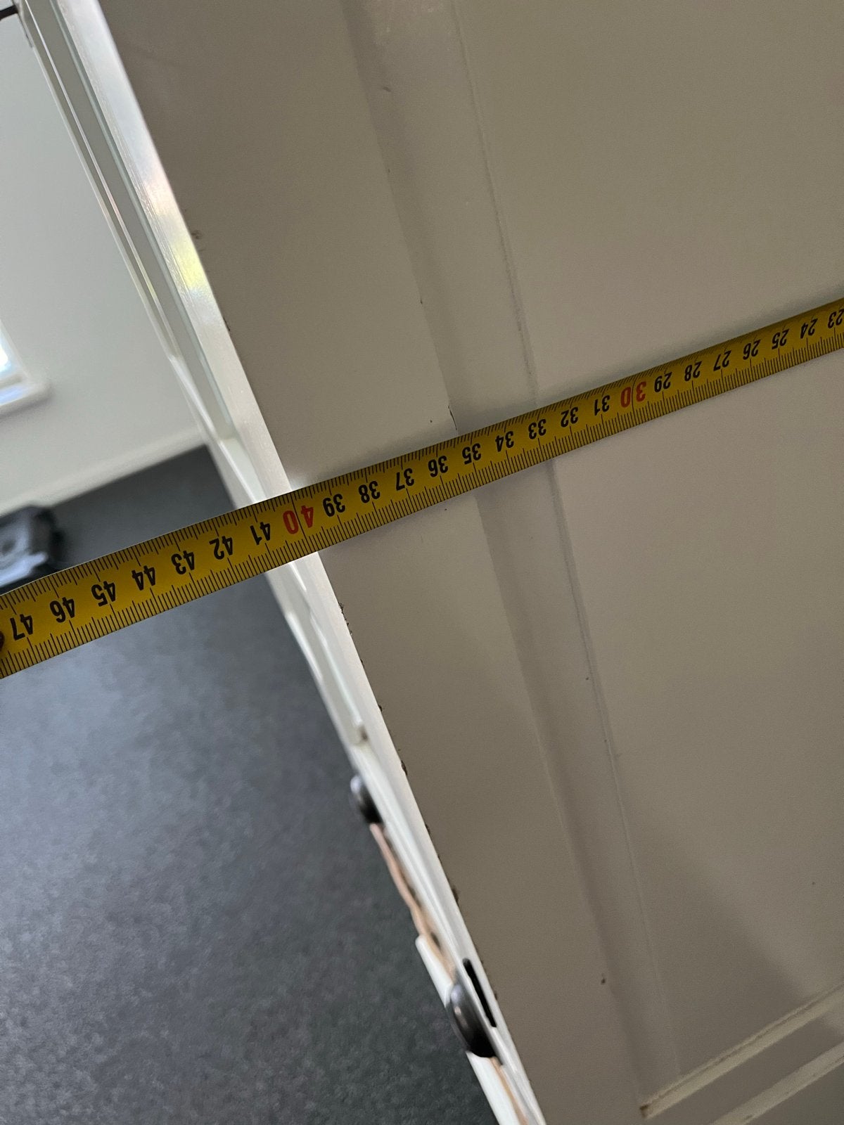 Witte Napoli vitrinekast met lades en rieten manden, Ophalen, Gebruikt, 50 tot 100 cm, Met lade(s)