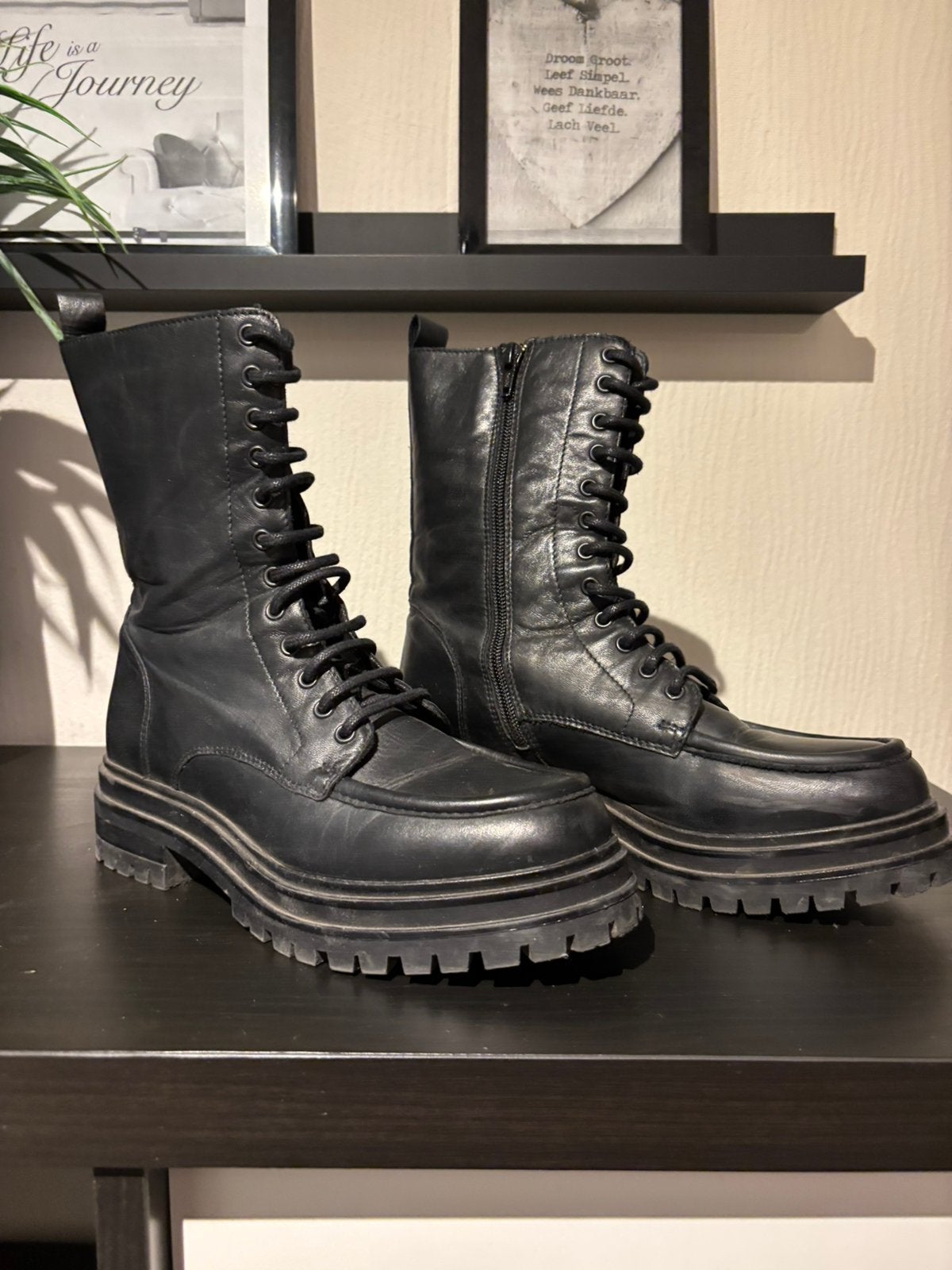 Boots zwart leer creator 38, Kleding | Dames, Ophalen of Verzenden, Zo goed als nieuw, Zwart