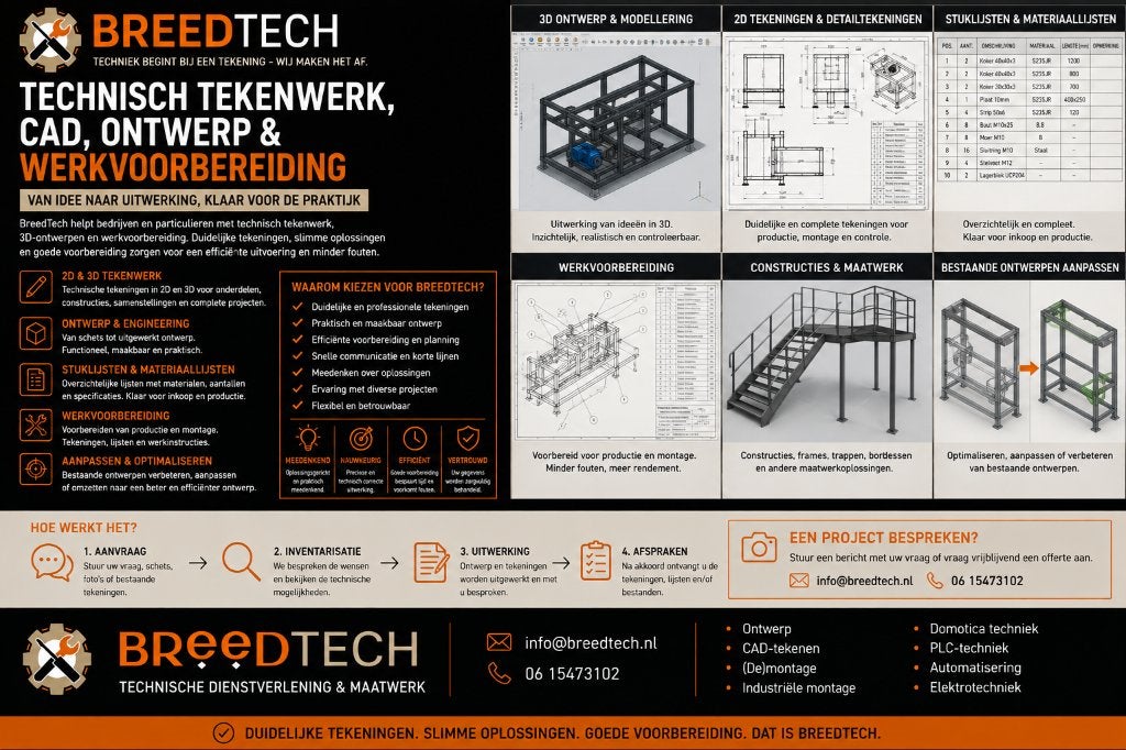 Technisch tekenwerk, CAD, ontwerp & werkvoorbereiding, Ophalen, Nieuw