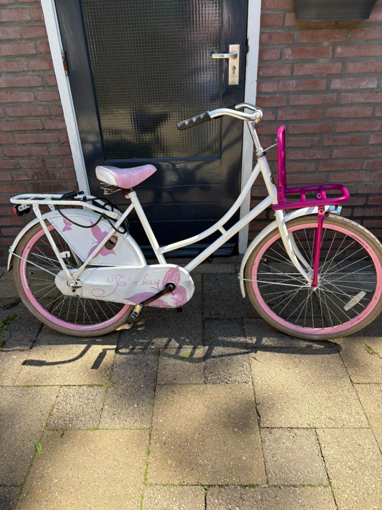 Meisjes fiets met licht en slot en transport rekje, Ophalen of Verzenden, Gebruikt, Terugtraprem, 24 inch