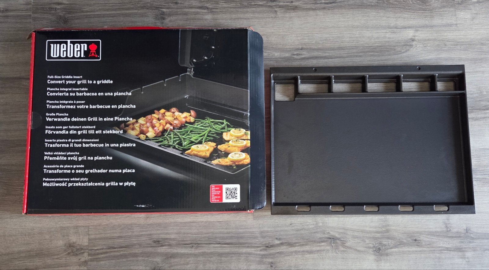 Weber full size griddle insert,Searwood, spirit 300 nr 6790., Tuin en Terras, Ophalen, Zo goed als nieuw