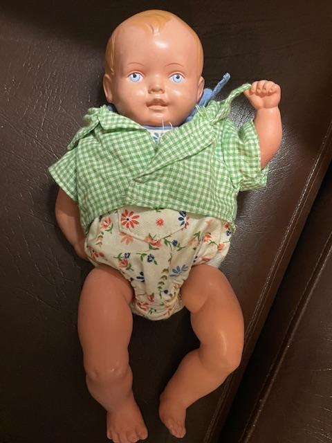 Oude antieke Schildpad baby pop, lengte omstreeks 25cm., Verzamelen, Poppen, Ophalen of Verzenden, Gebruikt, Pop