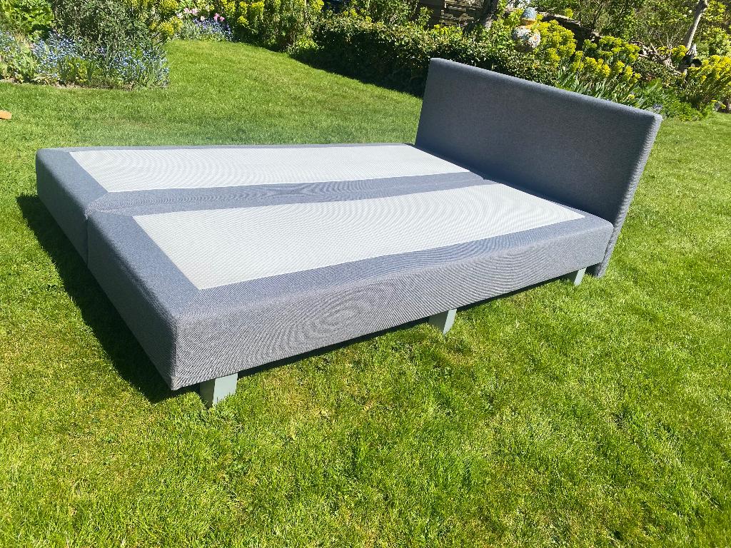 Bed, Ophalen, Blauw, 210 cm, Tweepersoons