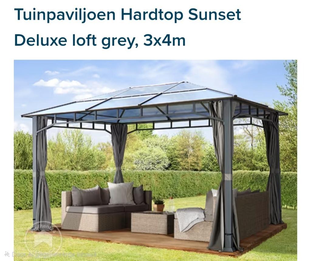 Tuin paviljoen hardtop dak.  Gebruikt, Tuin en Terras, Ophalen of Verzenden, Gebruikt, Minder dan 5 meter, Paviljoen
