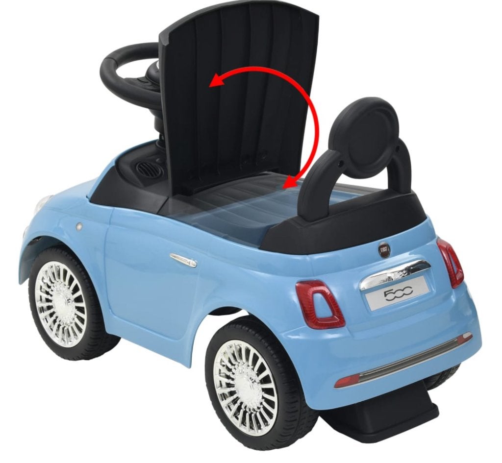 Blauwe Fiat 500 Loopauto voor Kinderen, Verzenden, Nieuw, Loopvoertuig