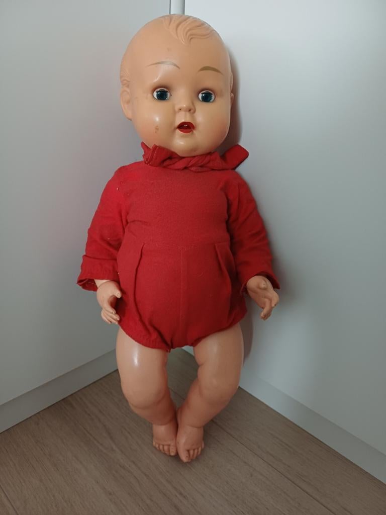 Vintage Babypop 50cm - Jaren '50/'60, Verzamelen, Poppen, Ophalen of Verzenden