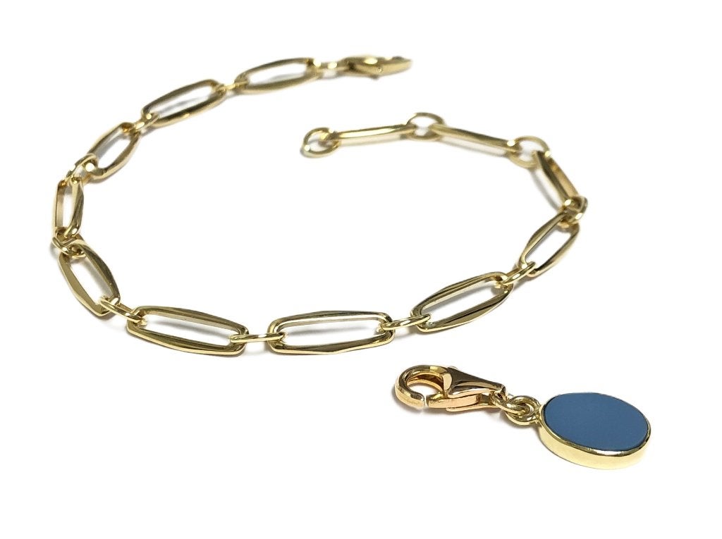 Closed Forever Schakel Armband Met Hanger Blauwlagen Steen, Ophalen, TIEMAN JUWELIERS, -, Nieuw