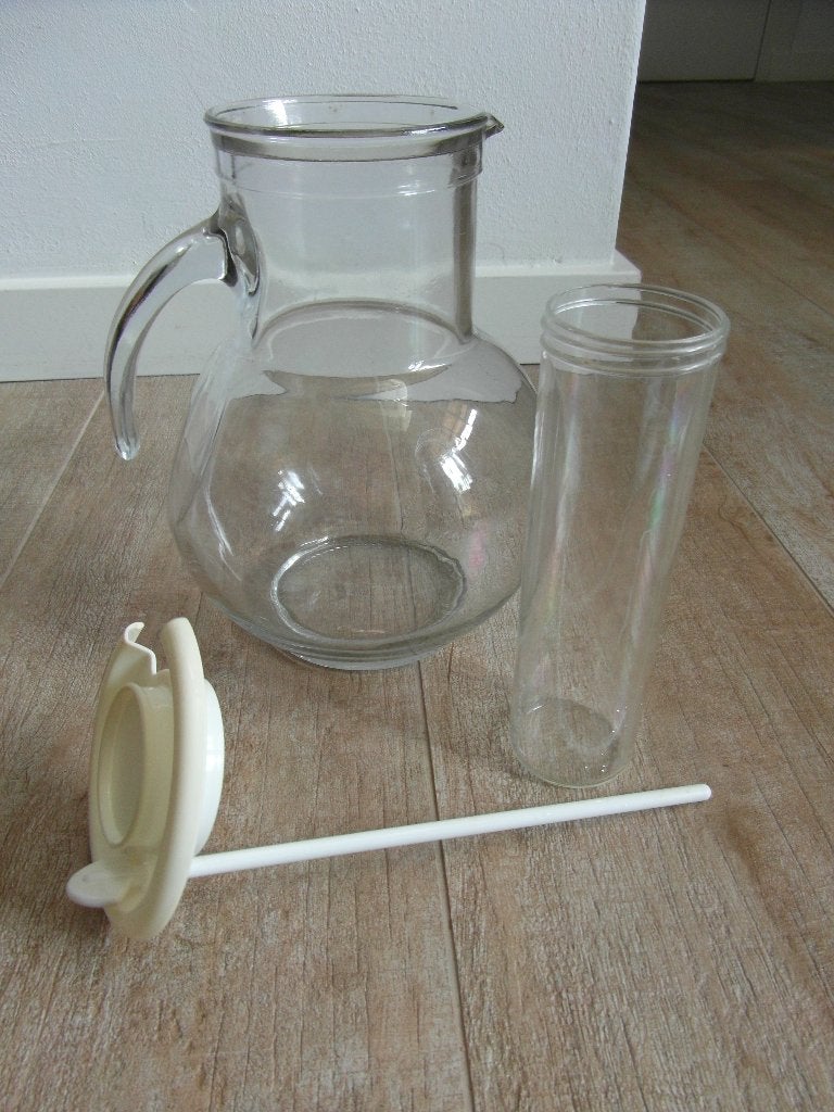 Sap kan met ijsklontjes houder, Ophalen of Verzenden, Wit, Glas, Overige typen