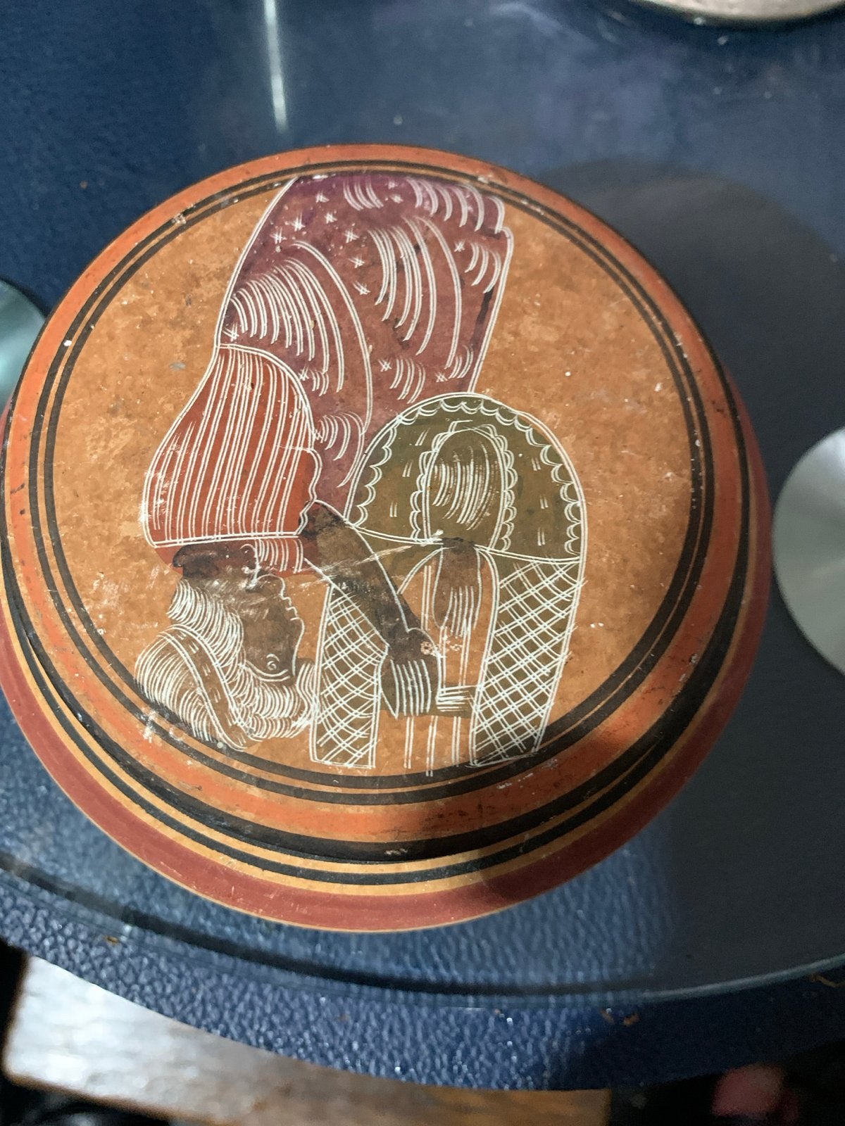 Vintage Grieks Aardewerk Doosje - Handgemaakt in Griekenland, Ophalen of Verzenden