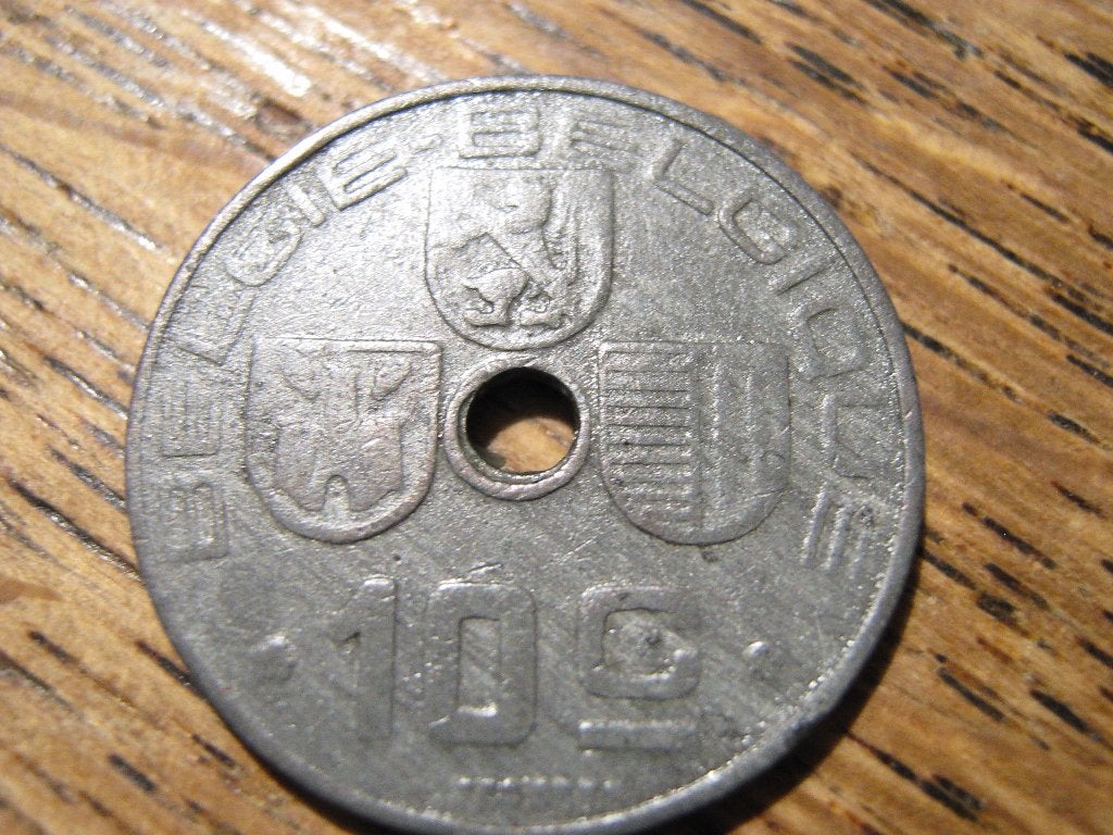 Oorlogsmunt WW2 bezet Belgie 10 Centimes 1943 (NL-F) #18, Postzegels en Munten, Ophalen of Verzenden, Overig, Losse munt