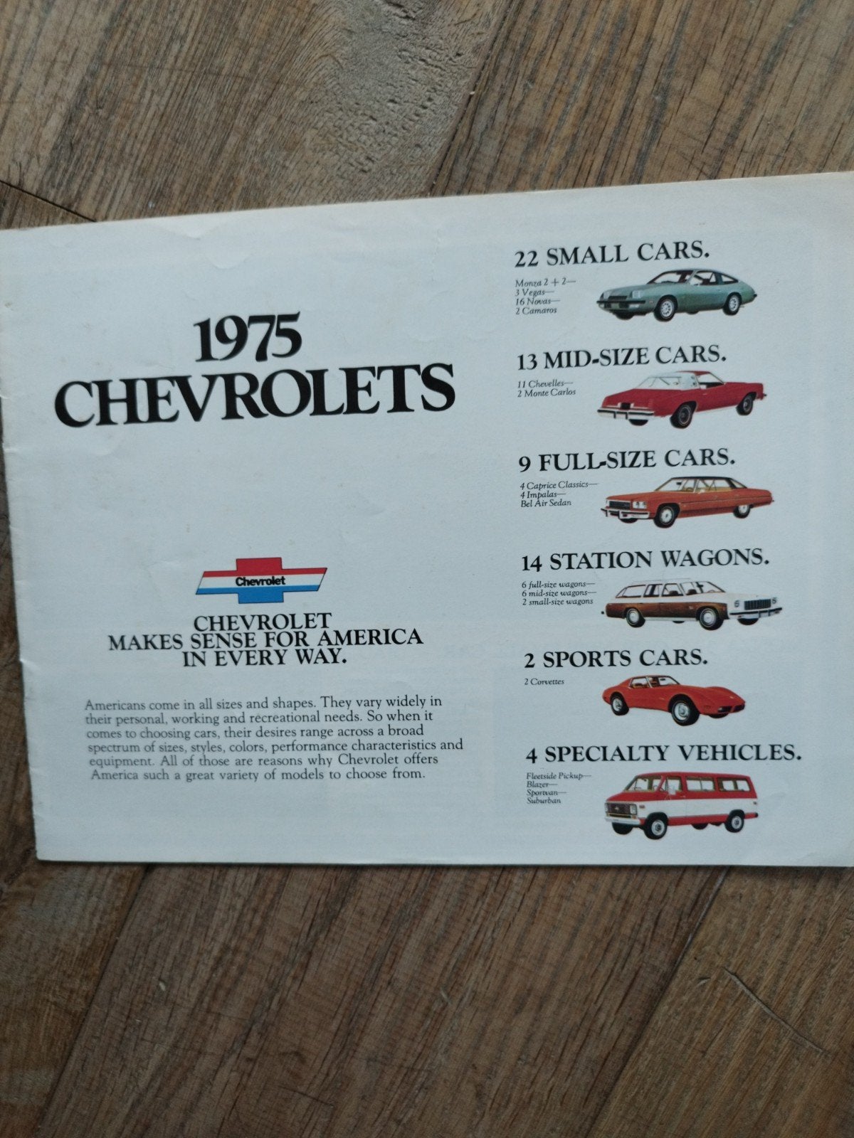 Chevrolet brochure 1975 modellen - Engels, september 1974, Ophalen of Verzenden, Zo goed als nieuw, Chevrolet