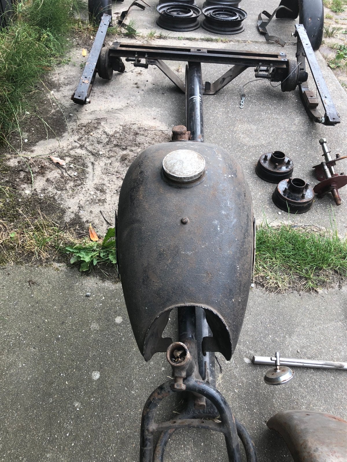 Huisman bakbrommer onderdelen - Frame, tank, wielen, Fietsen en Brommers, Ophalen of Verzenden, Gebruikt, Frame
