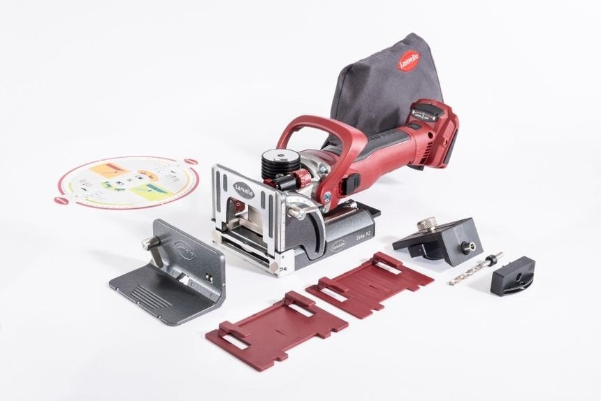 Te huur Lamello Zeta P2 P-System freesmachine + accessoires, Doe-het-zelf en Verbouw, Ophalen, Zo goed als nieuw
